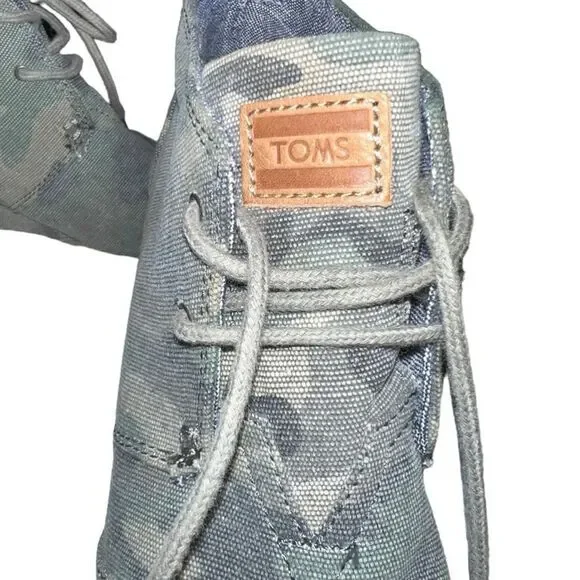 Women's TOMS Green Camouflage Wedge Booties Size 6.5 - Picture 3 of 5